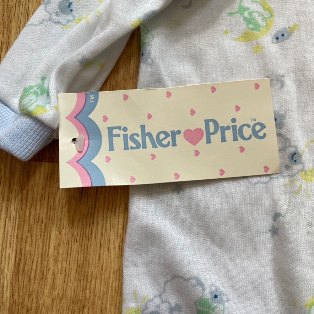 Vintage 1985 Fisher-Price Baby Footie Pajamas with Sheep Print